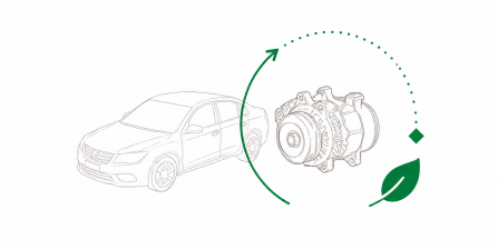 車と自動車部品のイラスト